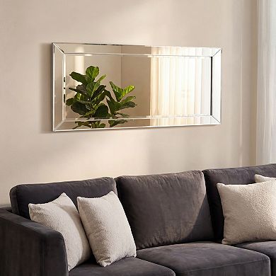 Modern Beveled Rectangle Horizontal or Vertical Wall Mirror