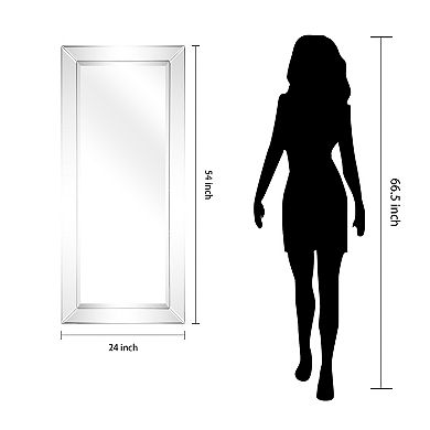 Modern Beveled Rectangle Horizontal or Vertical Wall Mirror