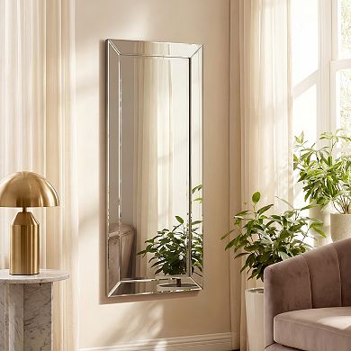Modern Beveled Rectangle Horizontal or Vertical Wall Mirror