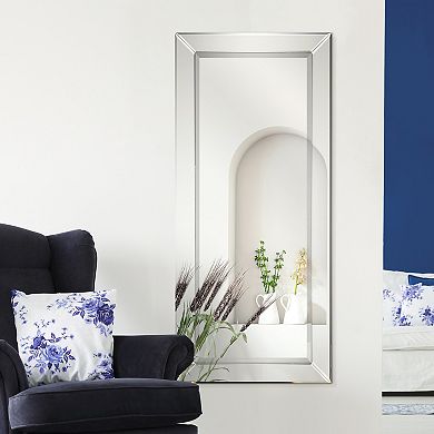 Modern Beveled Rectangle Horizontal or Vertical Wall Mirror