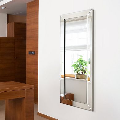 Modern Beveled Rectangle Horizontal or Vertical Wall Mirror