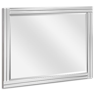 Modern Stepped Beveled 40" x 30" Rectangle Wall Mirror