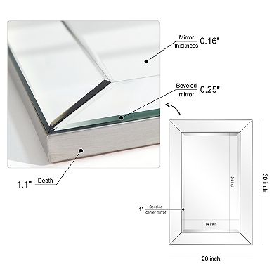 Modern Beveled Rectangle Wall Mirror