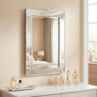 Modern Beveled Small Rectangle Wall Mirror