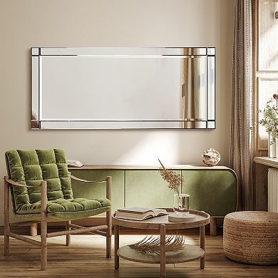 Modern Squared Corner Beveled Rectangle Wall Mirror