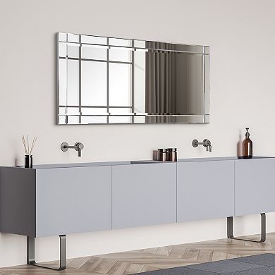 Modern Squared Corner Beveled Rectangle Wall Mirror