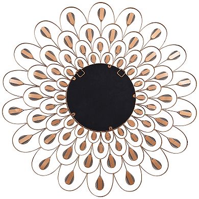 Flower Burst Bling Round Wall Mirror