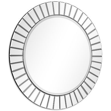 Modern Beveled Round Wall Mirror