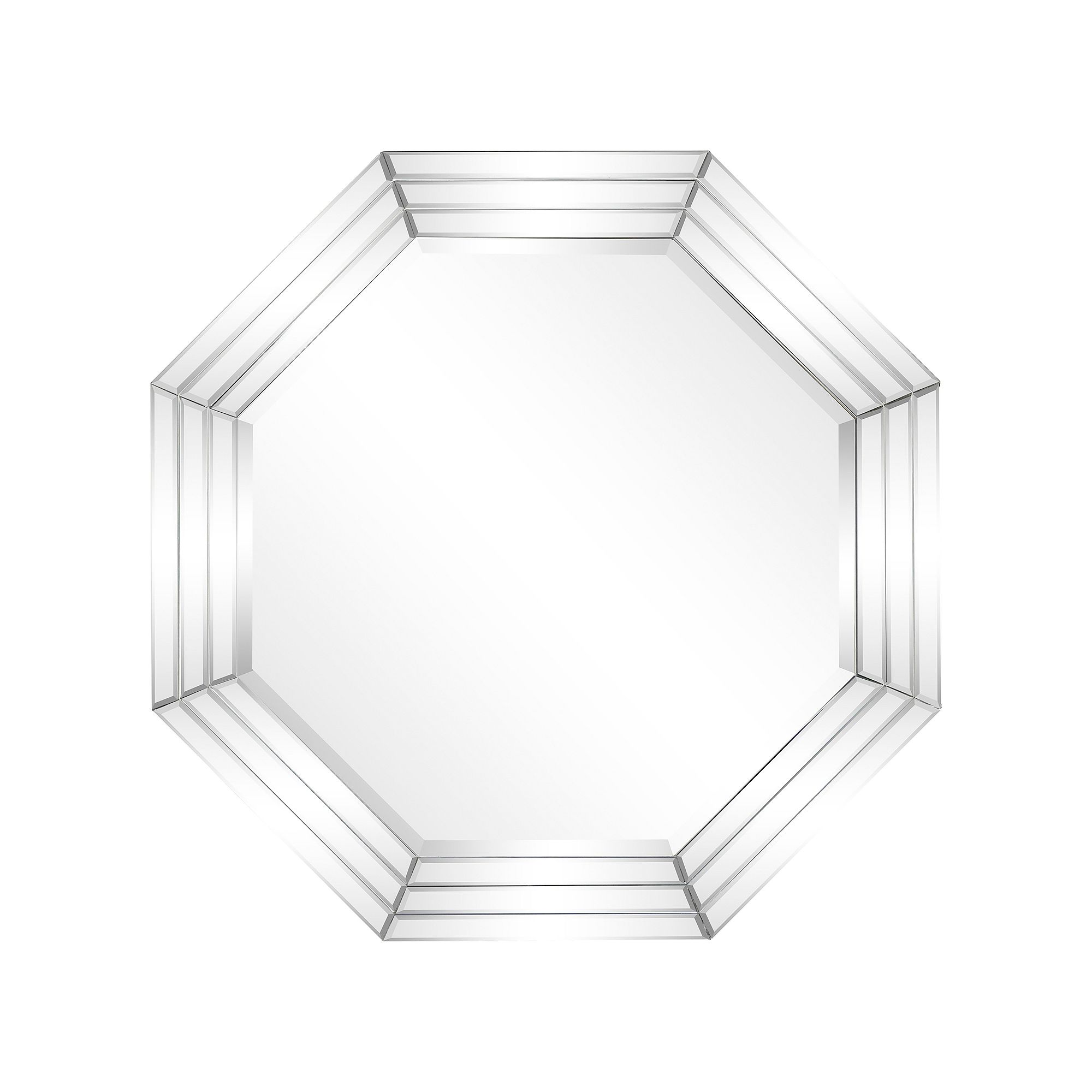 Multi Faceted Octagons Wall Mirror, None