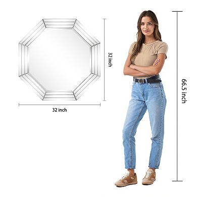 Multi Faceted Octagons Wall Mirror