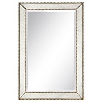 Champagne Bead Beveled Rectangle Wall Mirror
