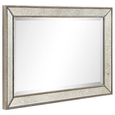 Champagne Bead Beveled Rectangle Wall Mirror