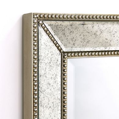 Champagne Bead Beveled Rectangle Wall Mirror