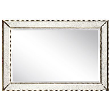 Champagne Bead Beveled Rectangle Wall Mirror
