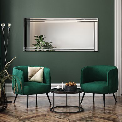 Modern Stepped Beveled Rectangle Wall Mirror