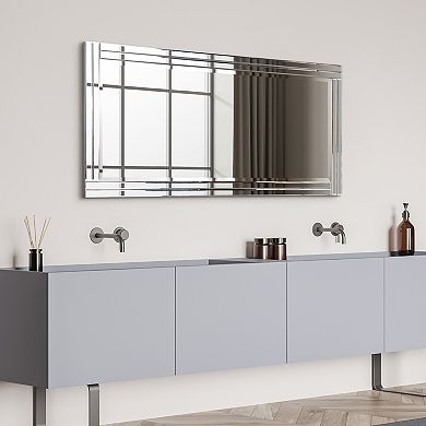 Modern Stepped Beveled Rectangle Wall Mirror