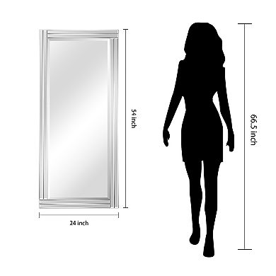 Modern Stepped Beveled Rectangle Wall Mirror