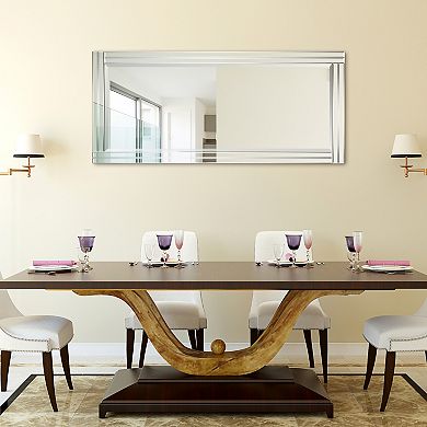 Modern Stepped Beveled Rectangle Wall Mirror