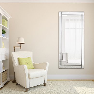 Modern Stepped Beveled Rectangle Wall Mirror