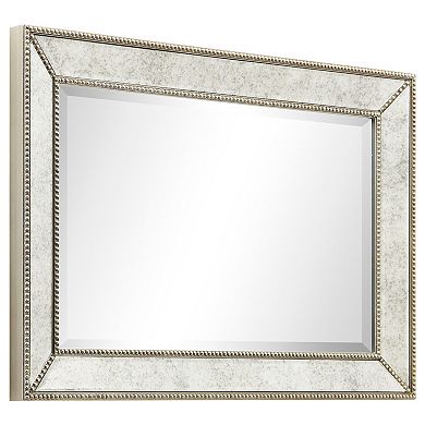 Champagne Bead Beveled Rectangle Wall Mirror