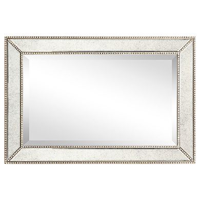 Champagne Bead Beveled Rectangle Wall Mirror