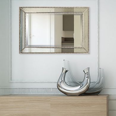 Champagne Bead Beveled Rectangle Wall Mirror