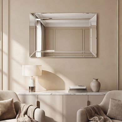 Modern Beveled Rectangle 36" x 24" Horizontal & Vertical Wall Mirror