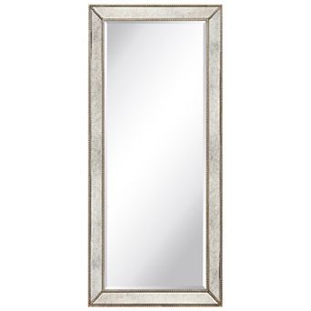 Champagne Bead Beveled Rectangle Wall Mirror