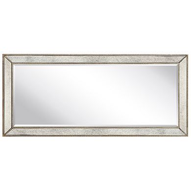 Champagne Bead Beveled Rectangle Wall Mirror