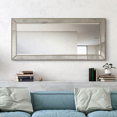 Champagne Bead Beveled Rectangle Wall Mirror