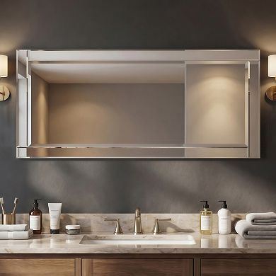 Modern Beveled Rectangle 54" x 24" Horizontal & Vertical Wall Mirror