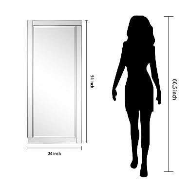 Modern Beveled Rectangle 54" x 24" Horizontal & Vertical Wall Mirror