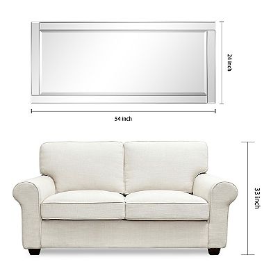 Modern Beveled Rectangle 54" x 24" Horizontal & Vertical Wall Mirror