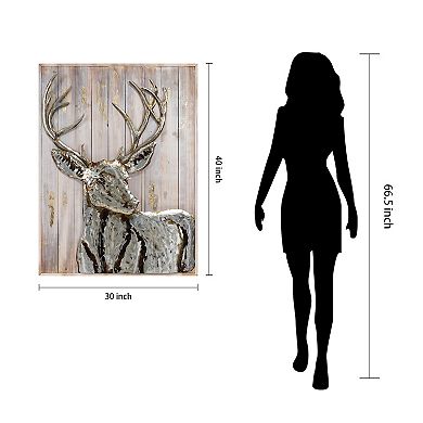 Deer 1 Iron Wooden Wall Art