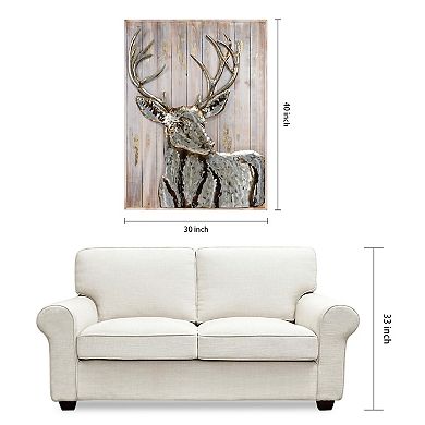 Deer 1 Iron Wooden Wall Art