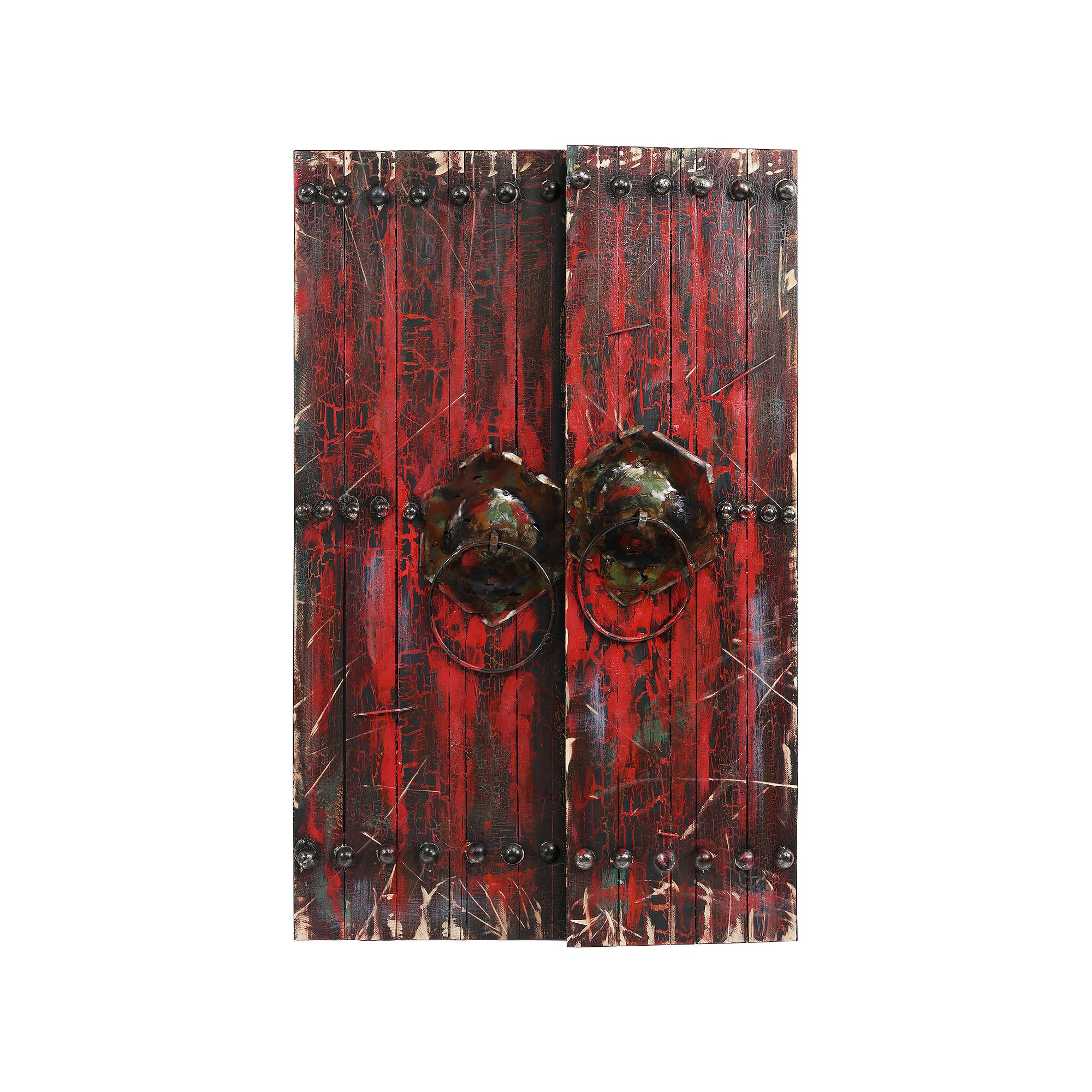 Antique Wooden Doors 1 Rugged Wooden Wall Art, Red