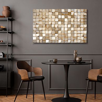 Textured 1 Rugged Blocks with Gold Leaf Wall Art