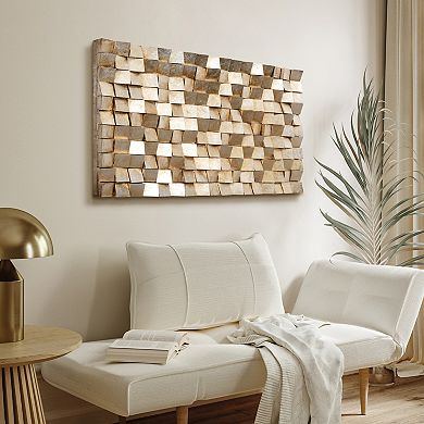 Textured 1 Rugged Blocks with Gold Leaf Wall Art