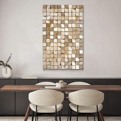 Textured 1 Rugged Blocks with Gold Leaf Wall Art