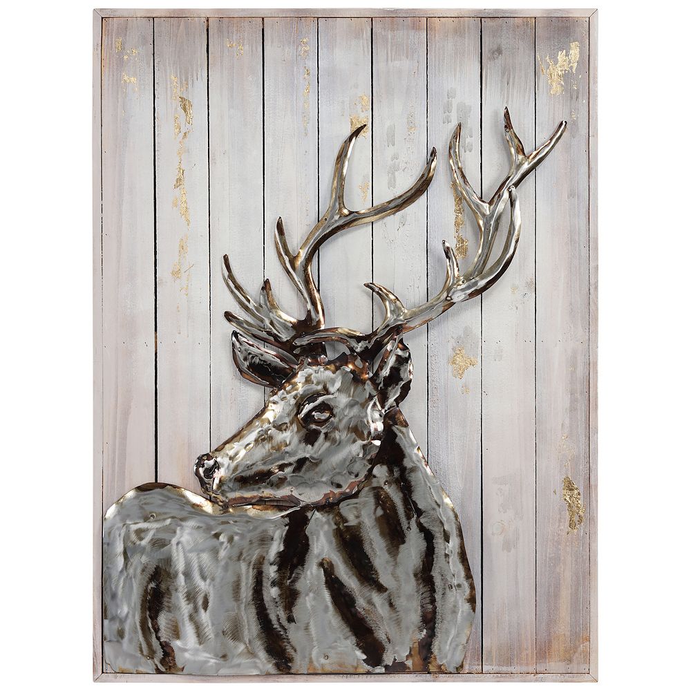 Deer 2 Iron Wooden Wall Art