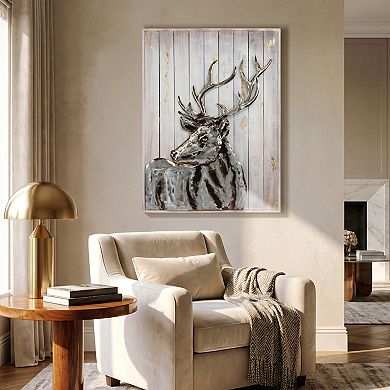 Deer 2 Iron Wooden Wall Art