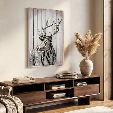 Deer 2 Iron Wooden Wall Art