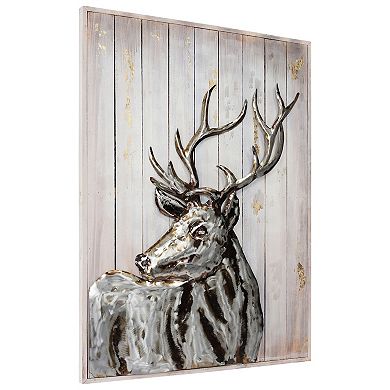 Deer 2 Iron Wooden Wall Art