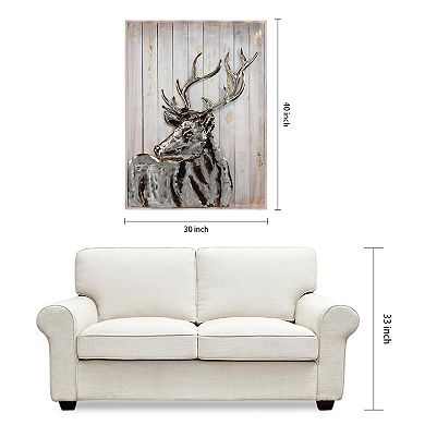 Deer 2 Iron Wooden Wall Art