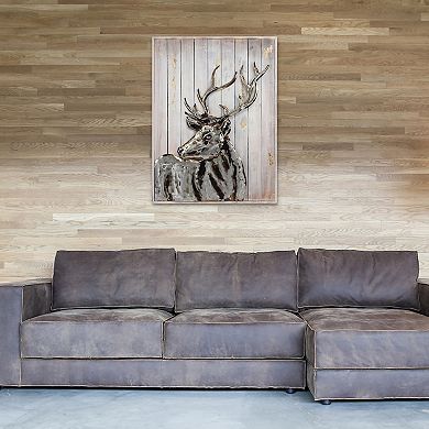 Deer 2 Iron Wooden Wall Art