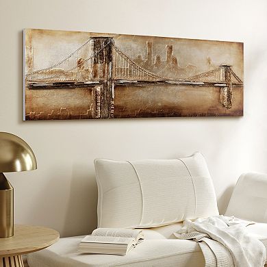 Bridge to the City 2 Rugged Wooden Wall Art