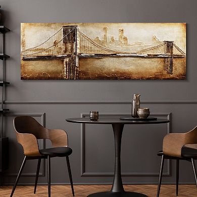 Bridge to the City 2 Rugged Wooden Wall Art