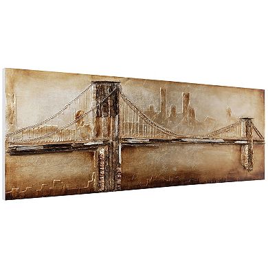 Bridge to the City 2 Rugged Wooden Wall Art