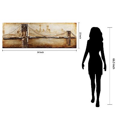 Bridge to the City 2 Rugged Wooden Wall Art