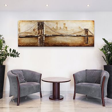 Bridge to the City 2 Rugged Wooden Wall Art